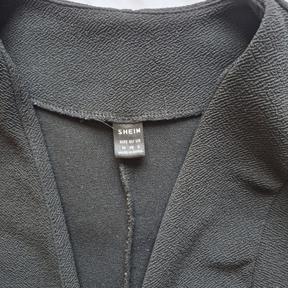 SHEIN Black Open Front Blazer Jacket Women’s Medium Cardigan Style - Picture 2 of 5